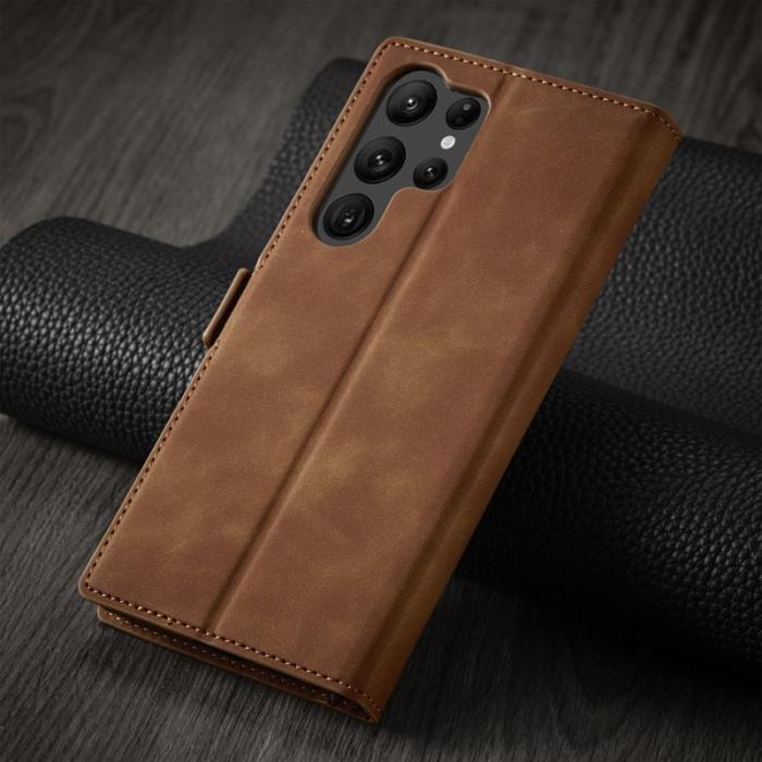 FORWENW - FORWENW Samsung Galaxy S23 Ultra Fodral Äkta läder - Brun