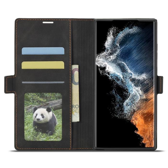 FORWENW - FORWENW Samsung Galaxy S24 Ultra Fodral Äkta läder - Svart