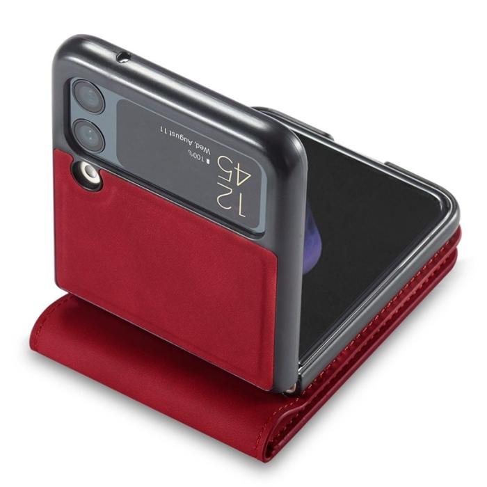 FORWENW - FORWENW Samsung Galaxy Z Flip3 5G Fodral PU Läder - Röd
