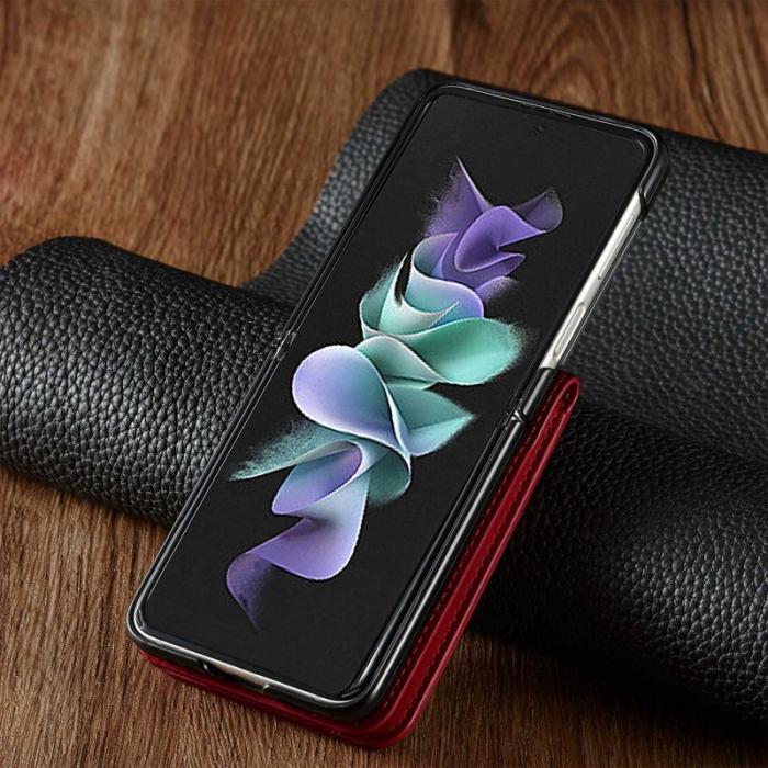 FORWENW - FORWENW Samsung Galaxy Z Flip3 5G Fodral PU Läder - Röd