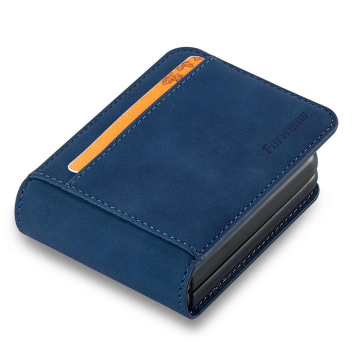 FORWENW - FORWENW Samsung Galaxy Z Flip3 Fodral PU Läder - Blå