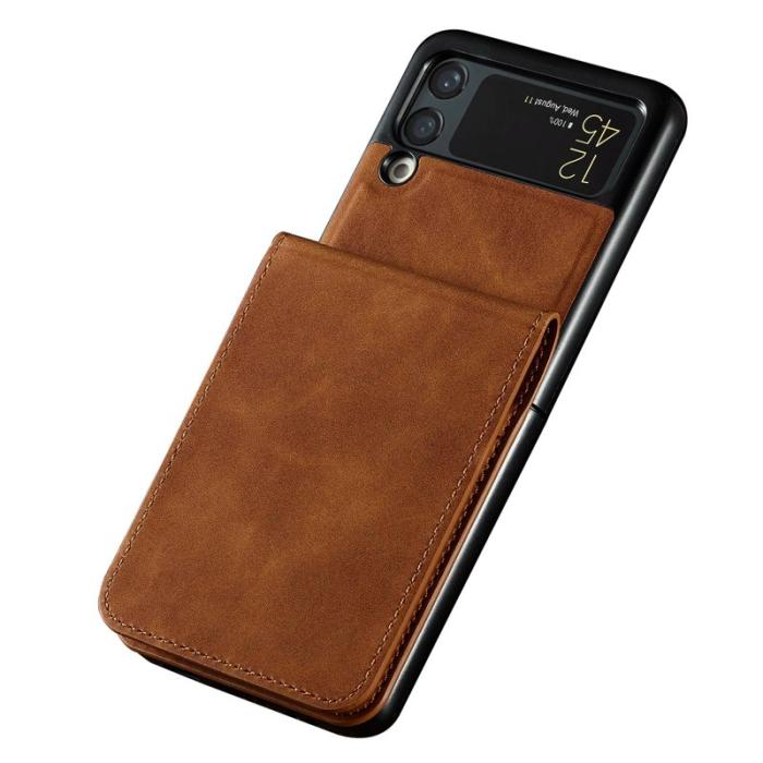FORWENW - FORWENW Samsung Galaxy Z Flip3 Fodral PU Läder - Brun