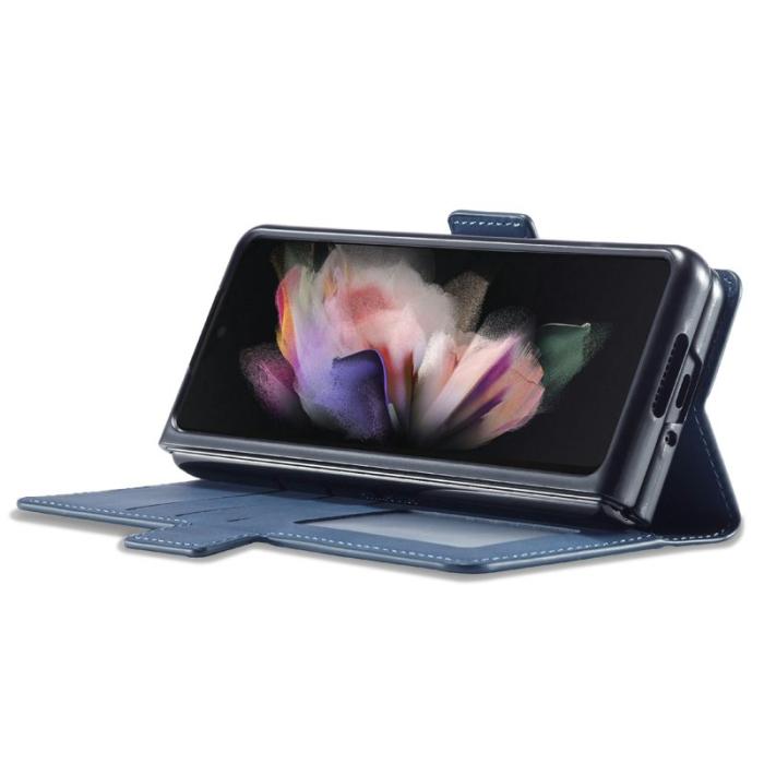 FORWENW - FORWENW Samsung Galaxy Z Fold3 5G Fodral Äkta läder - Blå