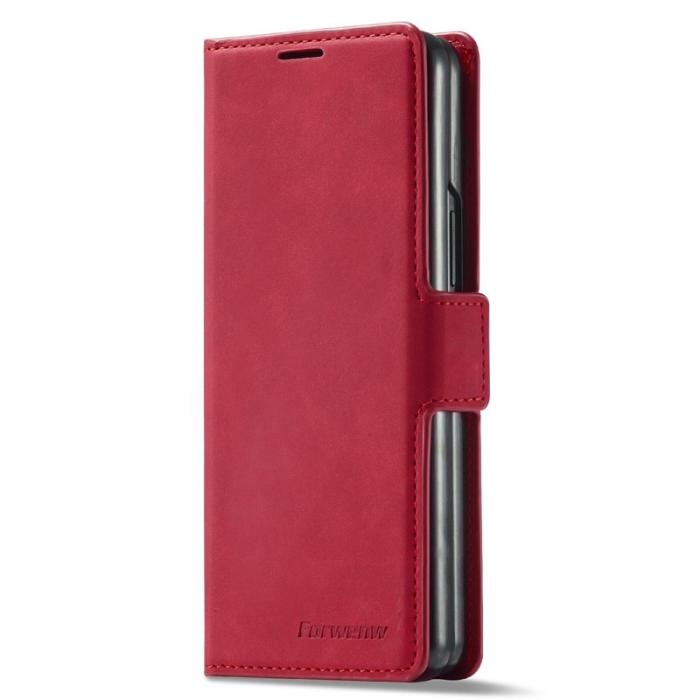 FORWENW - FORWENW Samsung Galaxy Z Fold3 5G Fodral Äkta läder - Röd