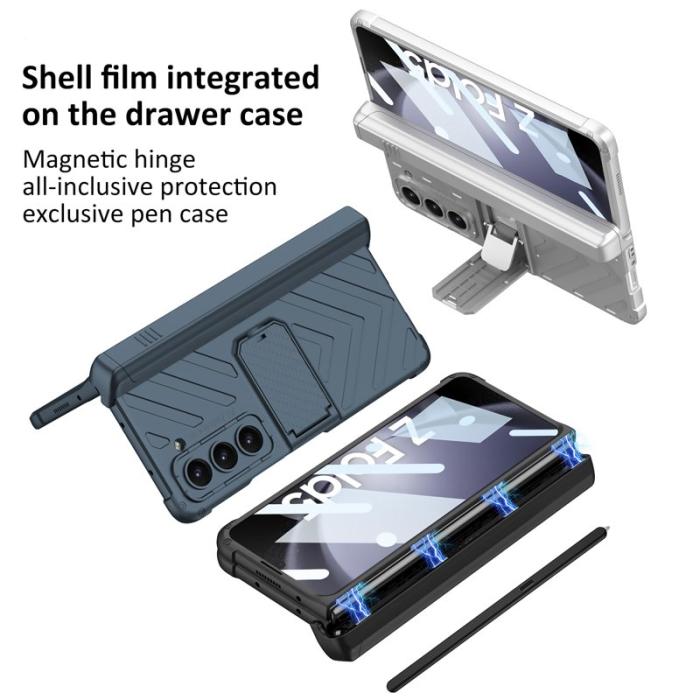 GKK - GKK Armor Kickstand Fodral för Samsung Galaxy Z Fold5 - Vinröd