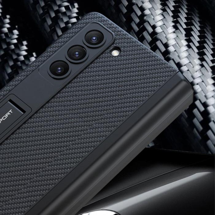 GKK - GKK för Samsung Galaxy Z Fold5 Fodral Äkta läder - Kolfiber