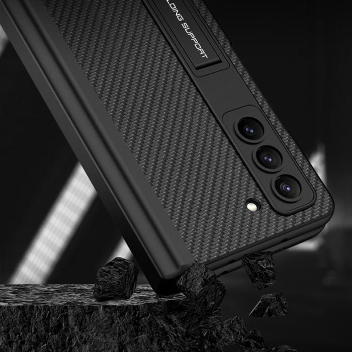 GKK - GKK för Samsung Galaxy Z Fold5 Fodral Äkta läder - Kolfiber