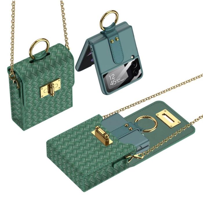 GKK - GKK Fodral Bag för Samsung Galaxy Z Flip5 - Äkta läder - Grön