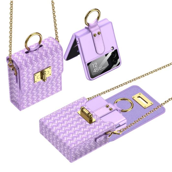 GKK - GKK Fodral för Samsung Galaxy Z Flip5 - Äkta läder - Lila