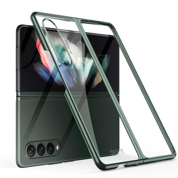 GKK - GKK Fodral för Samsung Galaxy Z Fold3 5G - PC - Äkta läder - Midnight Green