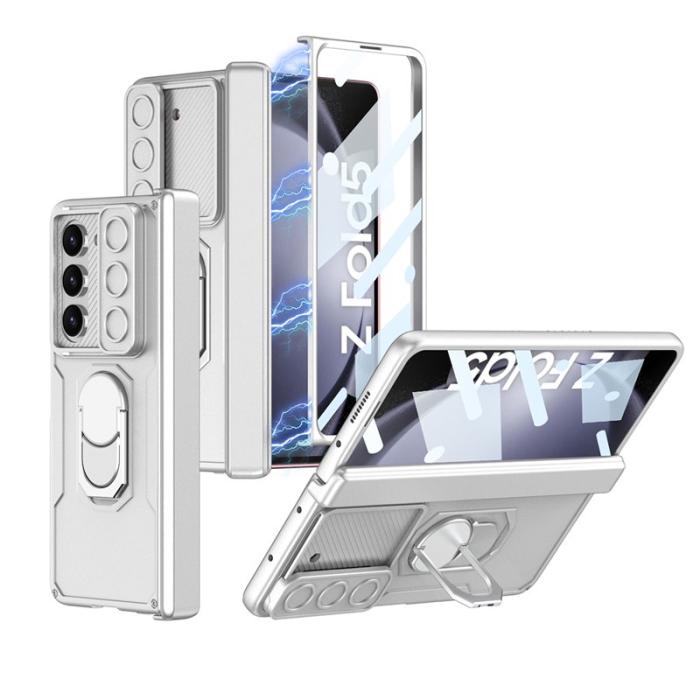 GKK - GKK Fodral för Samsung Galaxy Z Fold5 5G - Magnetisk PC - Silver