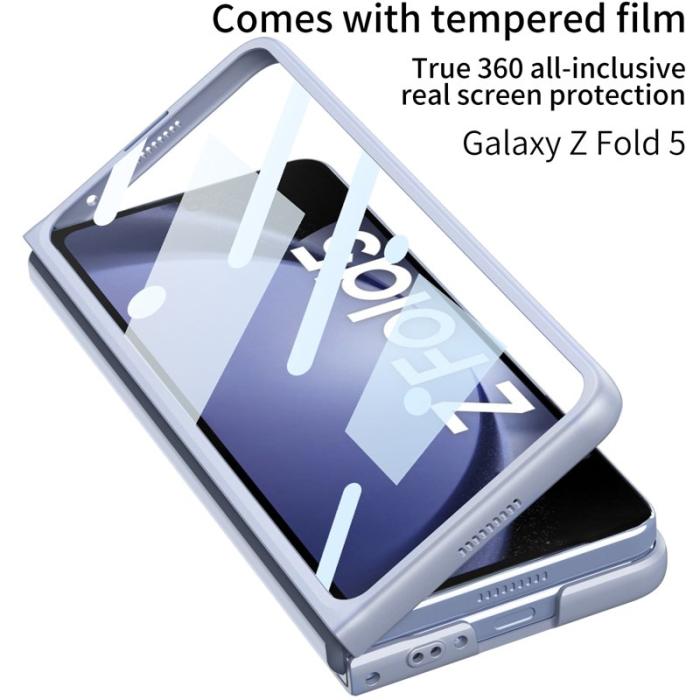 GKK - GKK Fodral för Samsung Galaxy Z Fold5 - Äkta läder - Baby Blue