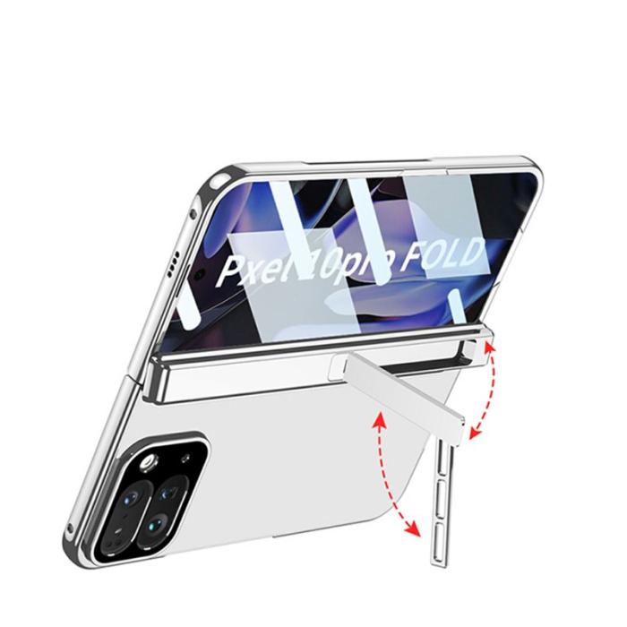 GKK - GKK Google Pixel 10 Pro Fodral Kickstand Äkta läder - Silver