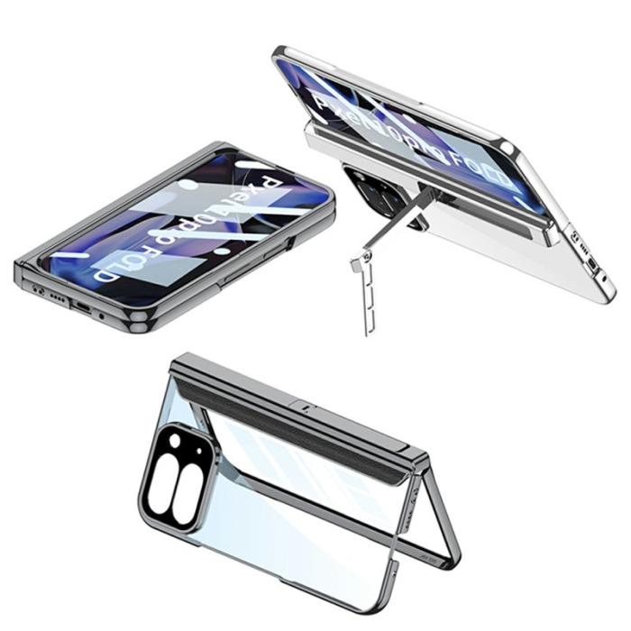 GKK - GKK Google Pixel 10 Pro Fodral Kickstand Äkta läder - Silver