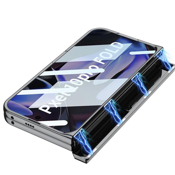 GKK - GKK Google Pixel 10 Pro Fold Fodral - Klar PC med Tempererat Glas - Svart