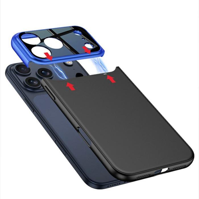 GKK - GKK iPhone 17 Pro Fodral Avtagbar Kameraram Kontrastfärg - Svart