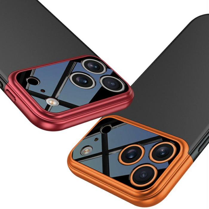 GKK - GKK iPhone 17 Pro Fodral Avtagbar Kameraram PC - Orange / Svart