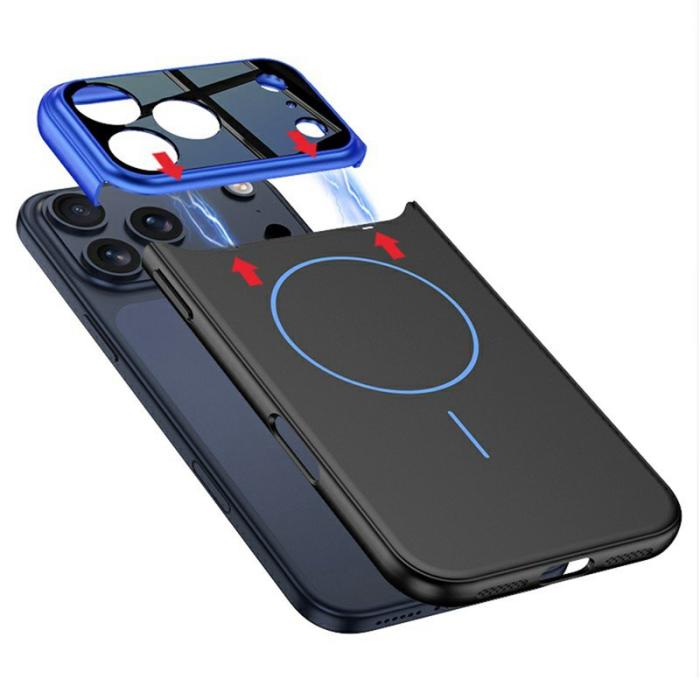 GKK - GKK iPhone 17 Pro Fodral Detachable Kamera Ram PC - Blå / Svart