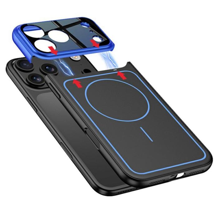 GKK - GKK iPhone 17 Pro Max Fodral Detachable Kamera Cover - Grå / Svart