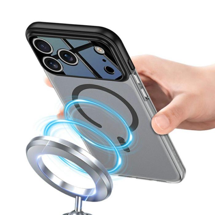 GKK - GKK iPhone 17 Pro Max Fodral Kontrastfärg Genomskinlig PC - Silver