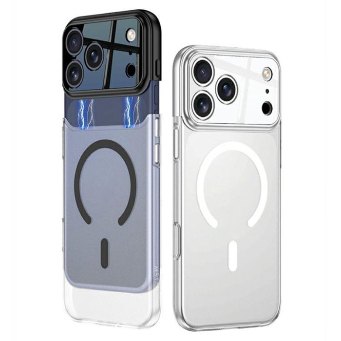 GKK - GKK iPhone 17 Pro Max Fodral Kontrastfärg Genomskinlig PC - Silver