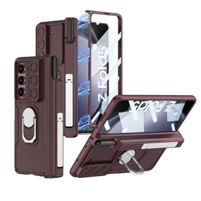 GKK - GKK Kickstand Fodral för Samsung Galaxy Z Fold5 - Vinröd