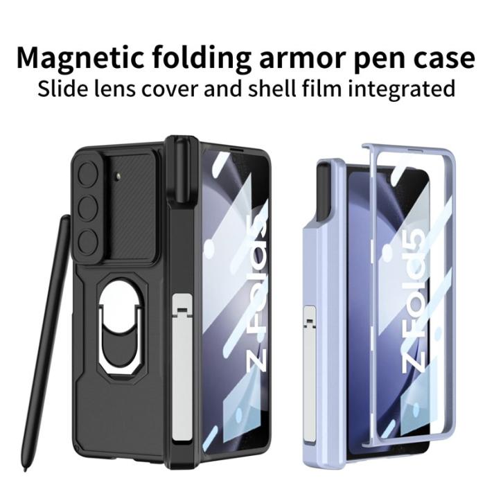 GKK - GKK Kickstand Fodral för Samsung Galaxy Z Fold5 - Vinröd