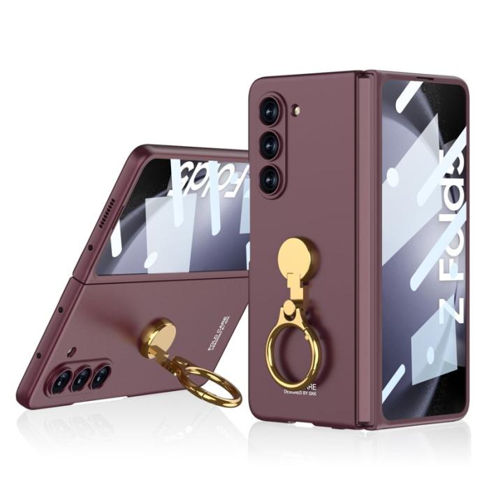 GKK - GKK Kickstand PC Fodral för Samsung Galaxy Z Fold5 - Vinröd