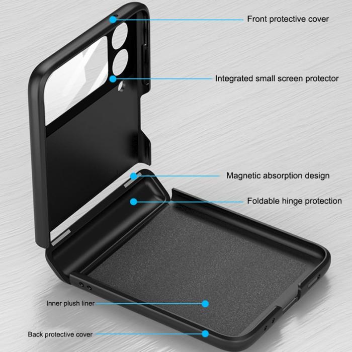 GKK - GKK Magnetic Absorption Hinge Fodral för Samsung Galaxy Z Flip3 - Hård PC - Lila
