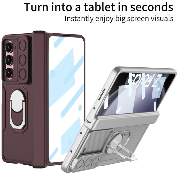 GKK - GKK Magnetic PC Fodral för Samsung Galaxy Z Fold5 - Vinröd