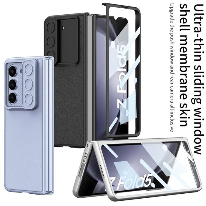 GKK - GKK Protective Fodral för Samsung Galaxy Z Fold5 - Hård PC+PU - Blå