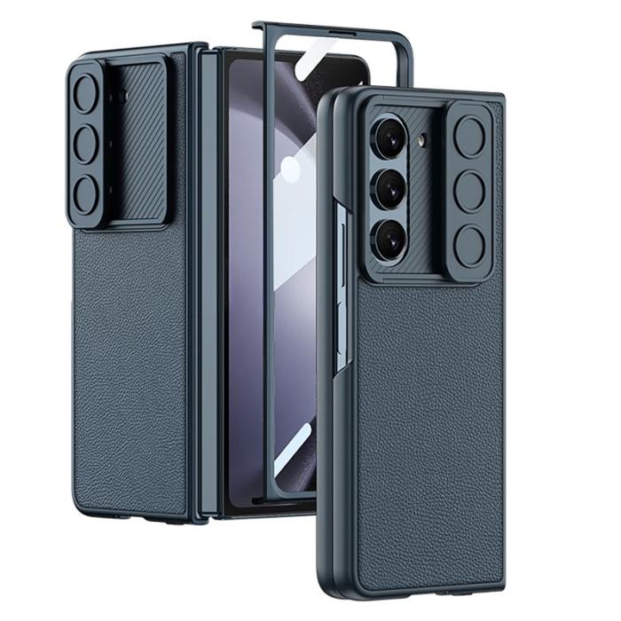 GKK - GKK Protective Fodral Samsung Galaxy Z Fold5 Hard PC+PU - Midnattsgrön