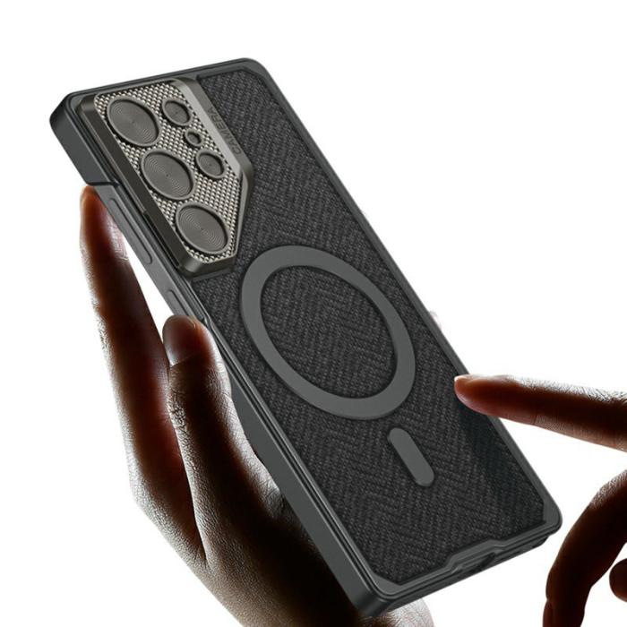 GKK - GKK Samsung Galaxy S23 Ultra Fodral Äkta läder - Blå