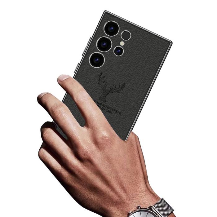 GKK - GKK Samsung Galaxy S23 Ultra Fodral - Äkta läder - Lila