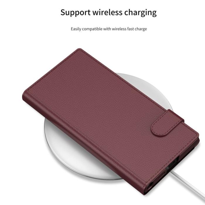 GKK - GKK Samsung Galaxy S23 Ultra Fodral Äkta läder - Röd