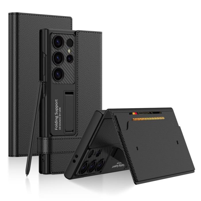 GKK - GKK Samsung Galaxy S23 Ultra Fodral Äkta läder - Svart