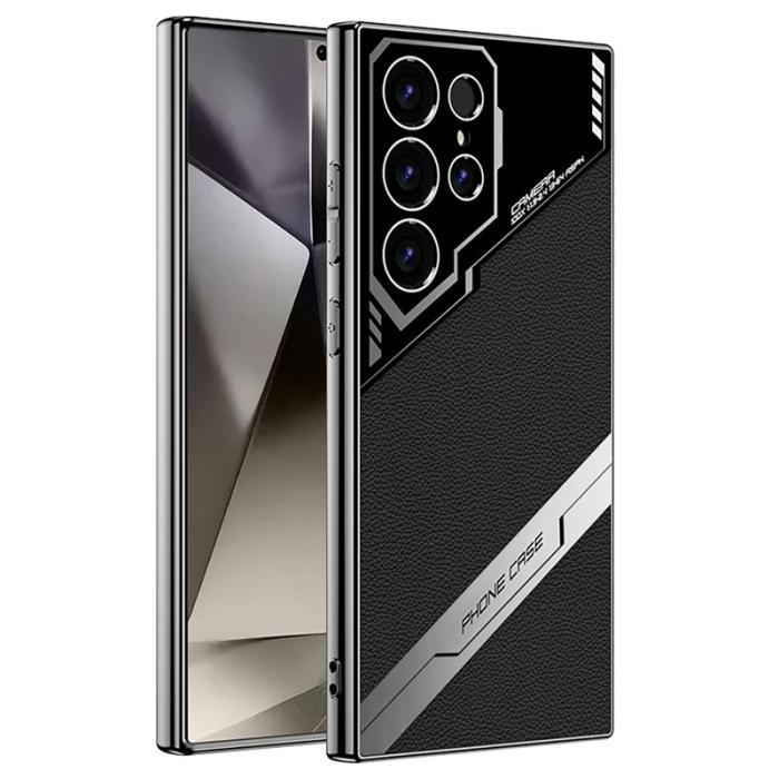 GKK - GKK Samsung Galaxy S23 Ultra Fodral Äkta läder - Titanium Black