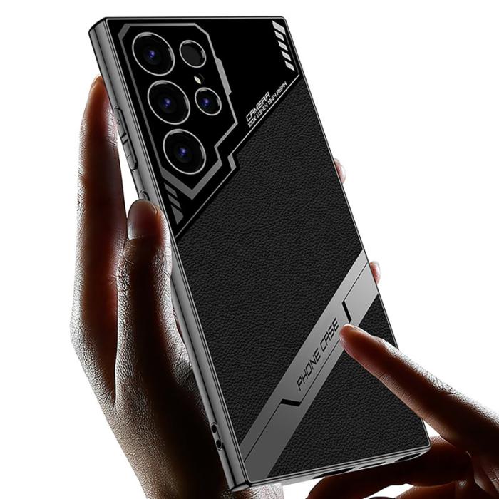 GKK - GKK Samsung Galaxy S23 Ultra Fodral Äkta läder - Titanium Grey