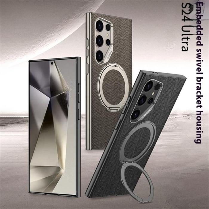 GKK - GKK Samsung Galaxy S23 Ultra Fodral - PC + TPU + Tyg - Brun