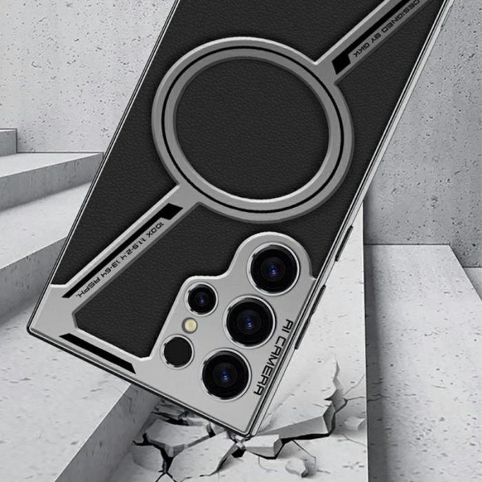 GKK - GKK Samsung Galaxy S23 Ultra Fodral - PC+TPU+PU - Titanium Grey