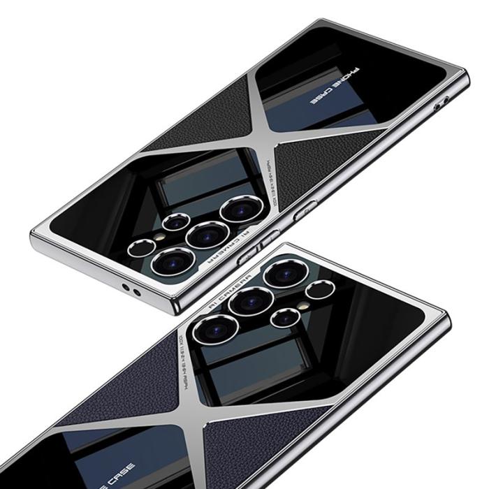 GKK - GKK Samsung Galaxy S23 Ultra Fodral - PU Läder + PC - Röd Svart