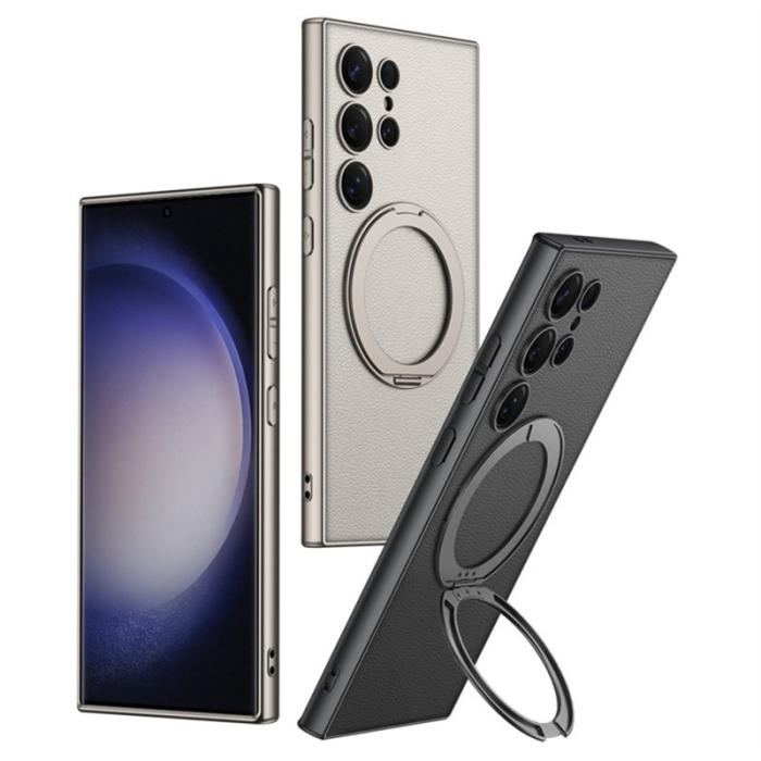 GKK - GKK Samsung Galaxy S23 Ultra Fodral PU + TPU + PC - Grå