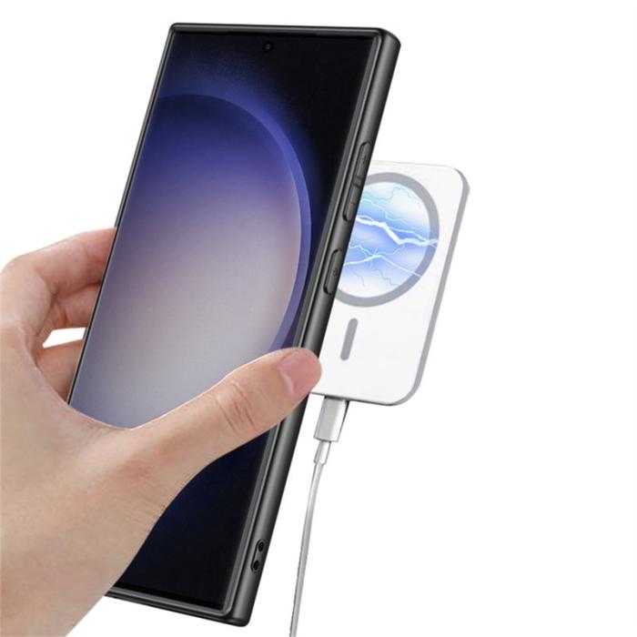 GKK - GKK Samsung Galaxy S23 Ultra Fodral PU + TPU + PC - Kolfiber - Svart