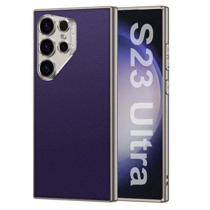 GKK - GKK Samsung Galaxy S23 Ultra Fodral - PU + TPU + PC - Lila