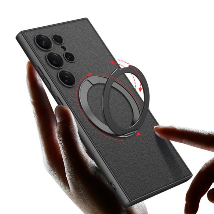 GKK - GKK Samsung Galaxy S23 Ultra Fodral PU + TPU + PC - Titanium Black