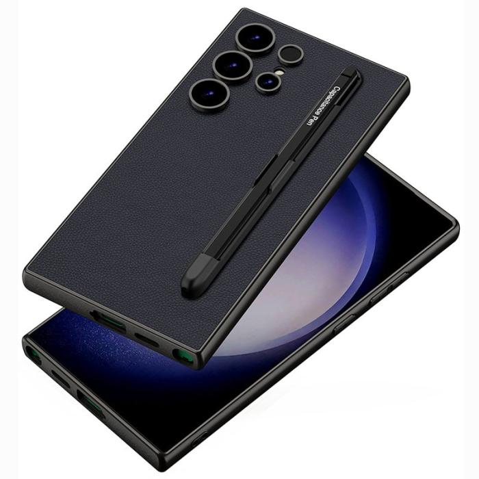 GKK - GKK Samsung Galaxy S23 Ultra Fodral - PU + TPU + PC - Titanium Grey