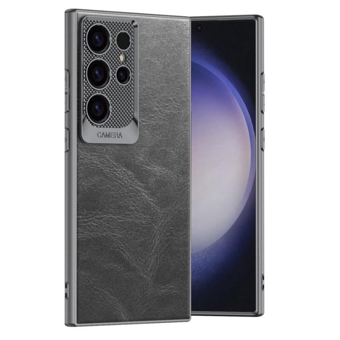 GKK - GKK Samsung Galaxy S23 Ultra Fodral Waxy PU + TPU - Grå