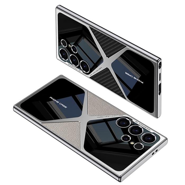 GKK - GKK Samsung Galaxy S24 Ultra Fodral - Äkta läder - Carbon Fiber