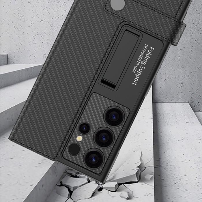 GKK - GKK Samsung Galaxy S24 Ultra Fodral Äkta läder - Grön