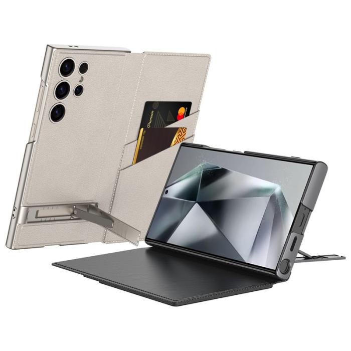 GKK - GKK Samsung Galaxy S24 Ultra Fodral Äkta läder - Kolfiber